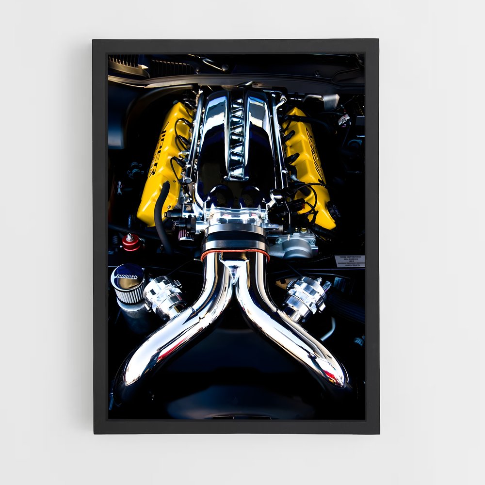 Poster Moteur Jaune – affiche Dodge (vue 2)